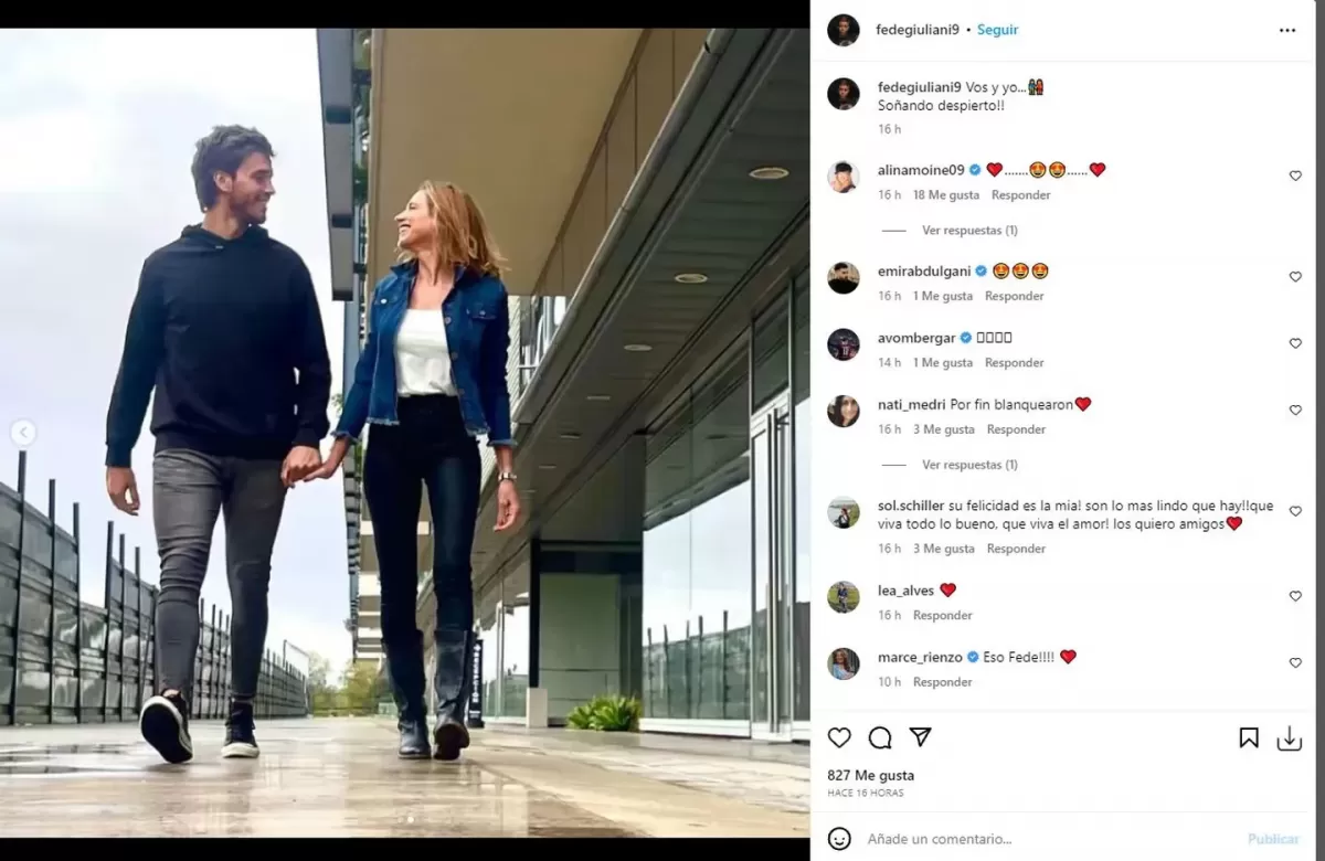 Alina Moine confirmó su noviazgo con un ex futbolista argentino: “Soñando despierto”