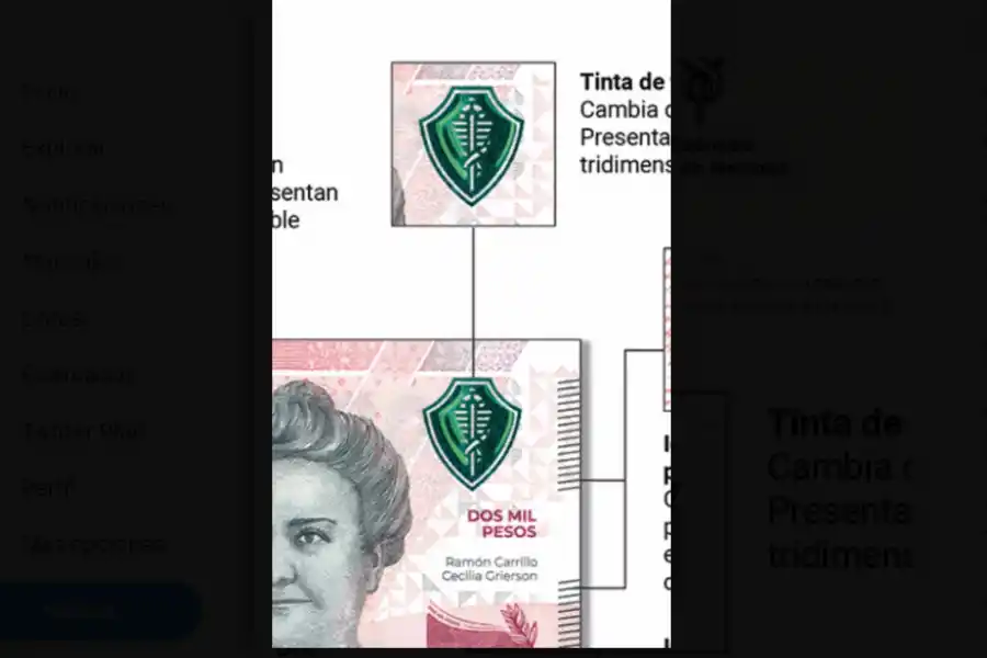 Donde está en presunto error en el billete de $2.000