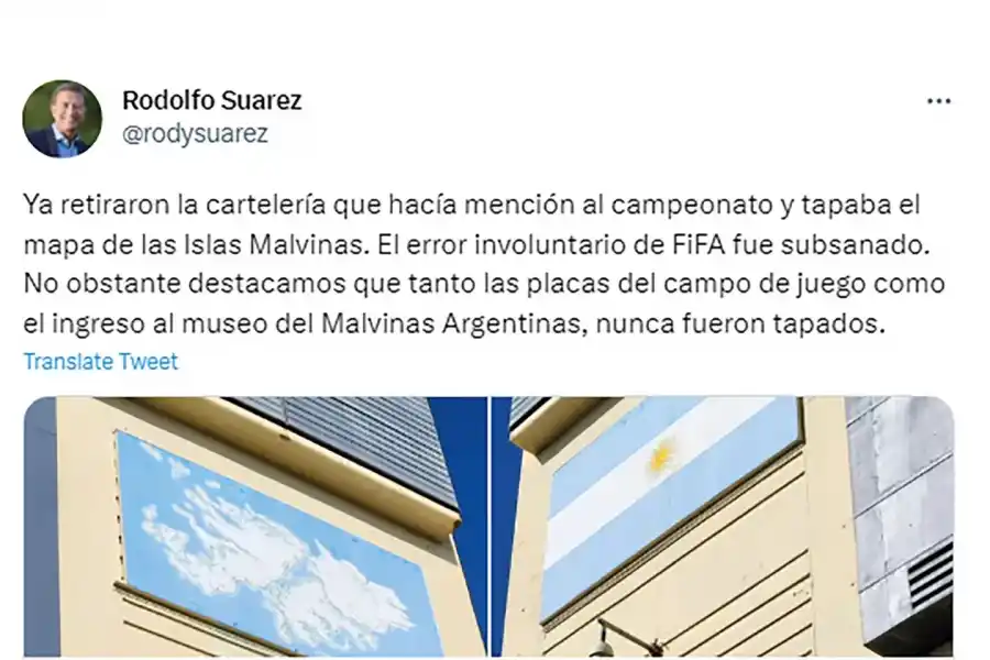 Mundial Sub-20: revelaron los motivos por los que taparon el cartel de las Islas Malvinas en Mendoza