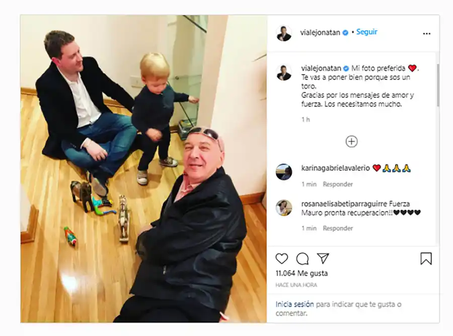 El mensaje de Jonatan Viale a su padre días antes de su fallecimiento(Foto: Instagram)