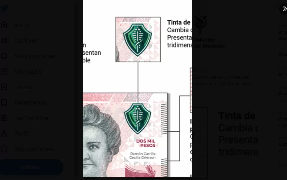 Donde está en presunto error en el billete de $2.000