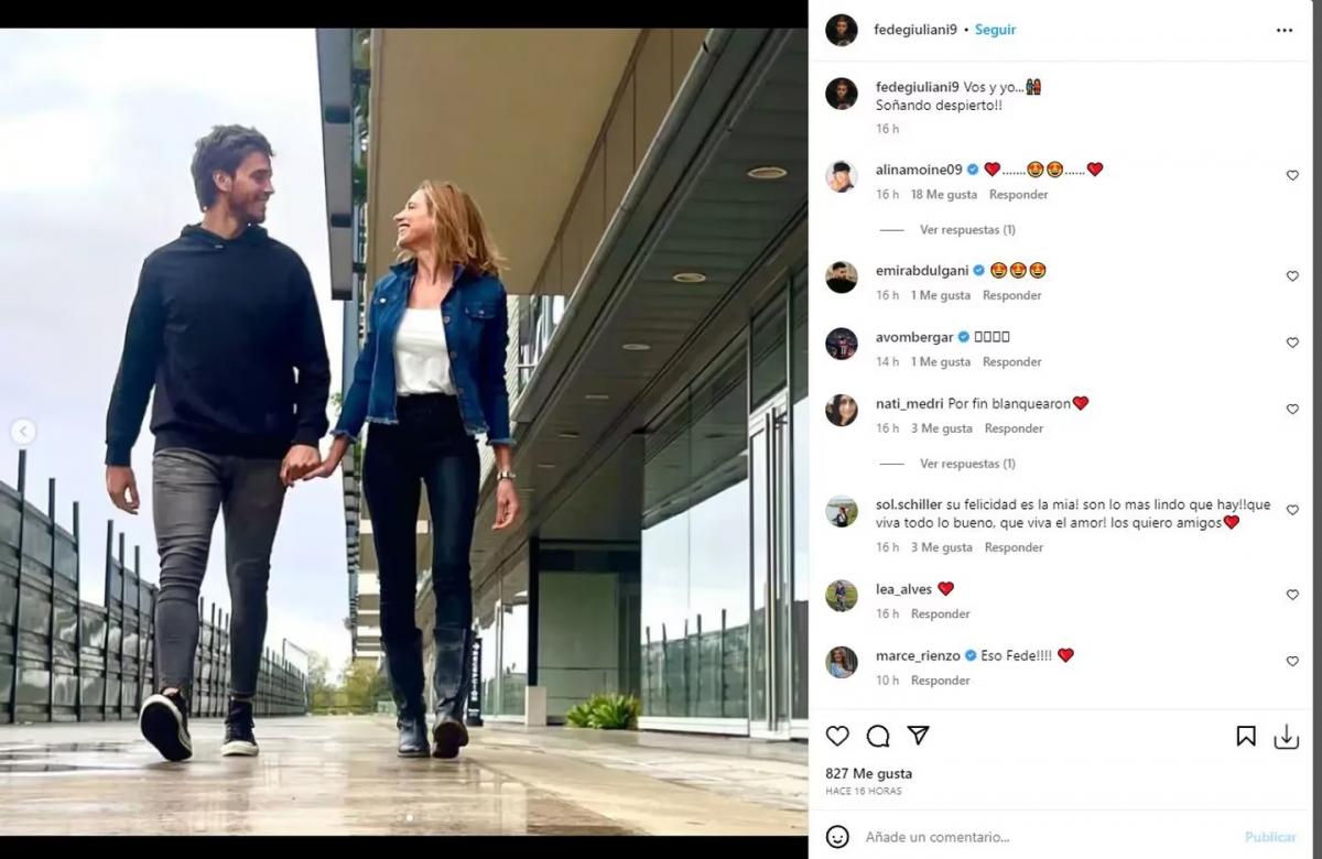 Alina Moine confirmó su noviazgo con un ex futbolista argentino: “Soñando despierto”