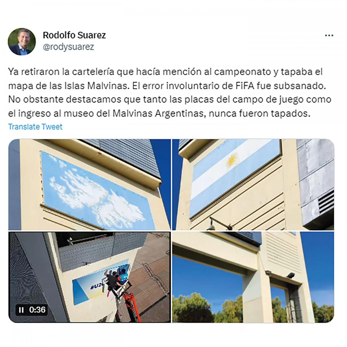 Mundial Sub-20: revelaron los motivos por los que taparon el cartel de las Islas Malvinas en Mendoza