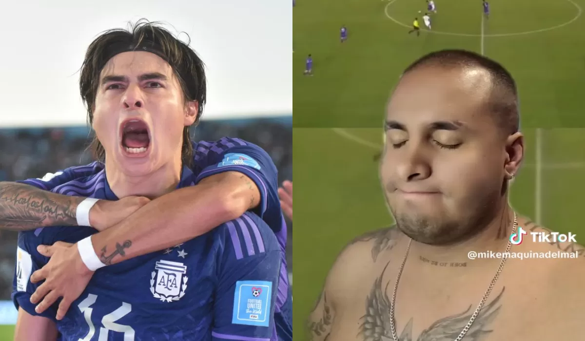 La triste reacción de un hincha mexicano al ver el golazo de Luka Romero con la Selección argentina