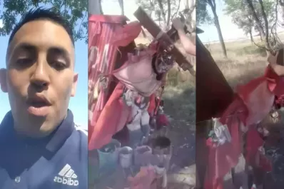 Un pastor destruyó un altar del Gauchito Gil: “Vamos a derribar en el nombre de Jesús”