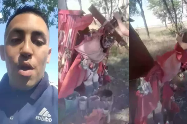 Un pastor destruyó un altar del Gauchito Gil: “Vamos a derribar en el nombre de Jesús”