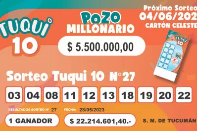 Tuqui 10: un nuevo ganador se llevó el pozo millonario