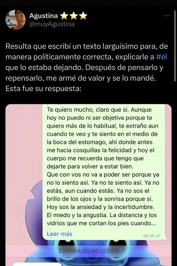 El chat entre la chica y el chico.