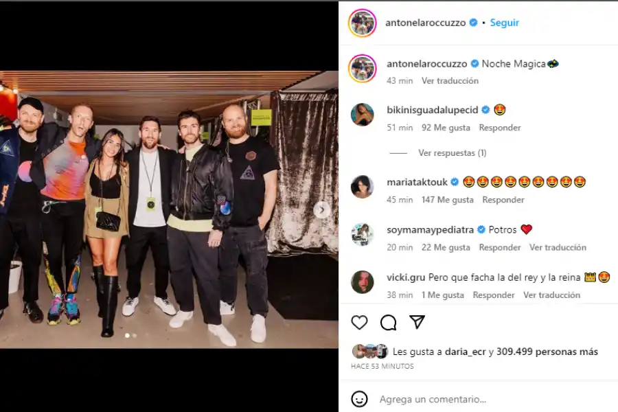 Messi viajó a Barcelona y estuvo en el recital de Coldplay