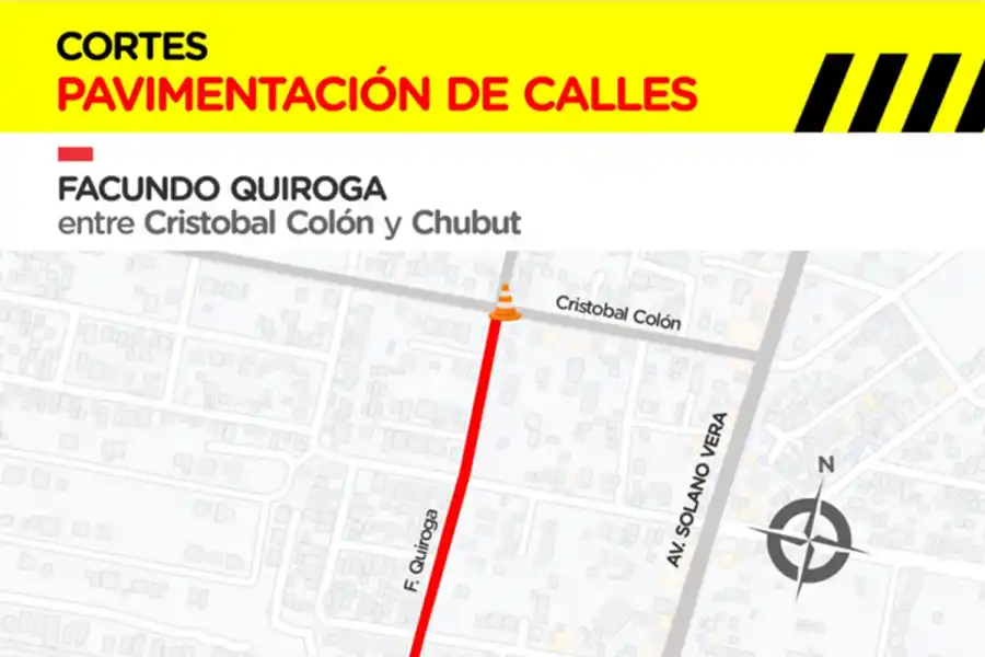 MEJORAS. La Municipalidad acondiciona el pavimento en la calle Rojas Paz, por lo que también el tránsito se mantiene cortado.