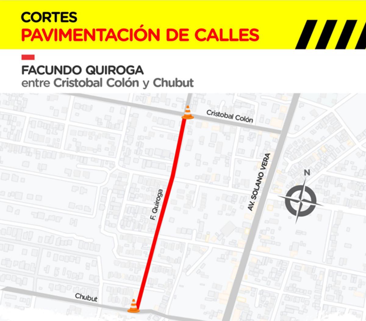 MEJORAS. La Municipalidad acondiciona el pavimento en la calle Rojas Paz, por lo que también el tránsito se mantiene cortado.