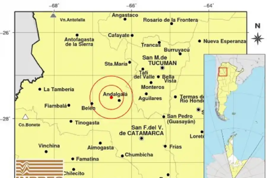 Un temblor con epicentro en Catamarca se hizo sentir en Tucumán