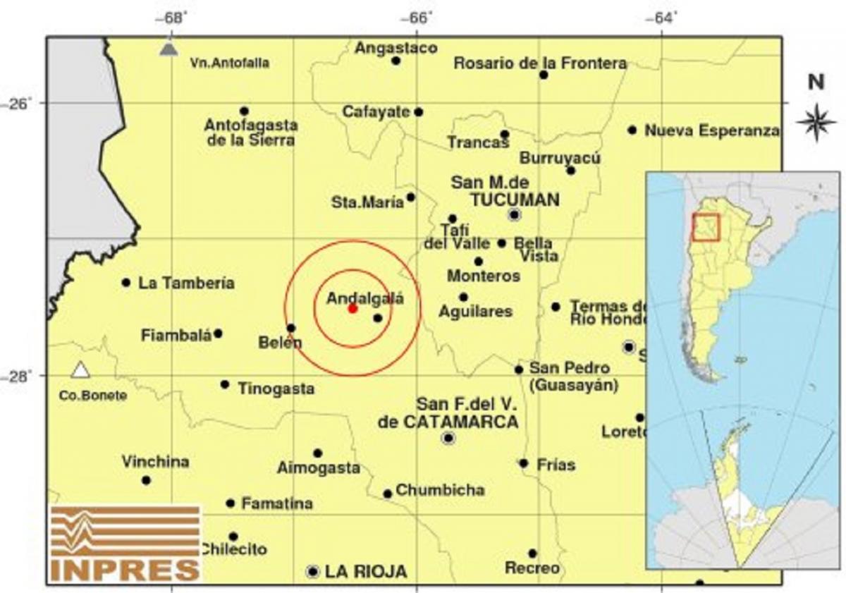 Un temblor con epicentro en Catamarca se hizo sentir en Tucumán