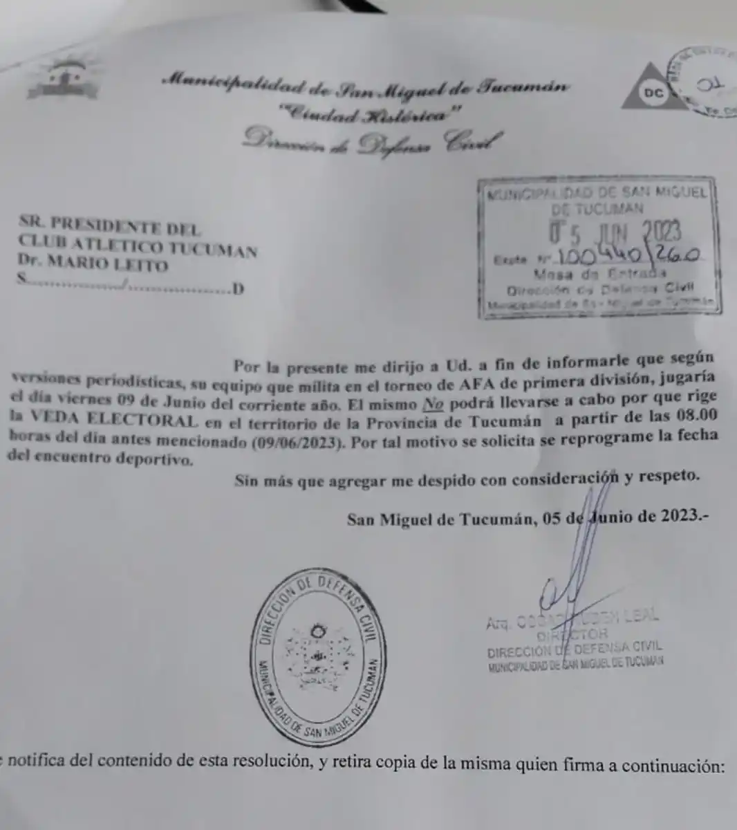 Confirmado: se posterga el partido entre Atlético Tucumán y Godoy Cruz por la veda electoral