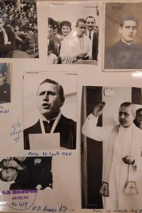 SEGÚN PASAN LOS AÑOS. Las fotos retratan distintos momentos de la vida sacerdotal de Dip, a partir de su ordenación en 1947.