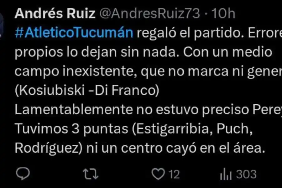 Qué se dijo en las redes tras la dura derrota de Atlético Tucumán ante Lanús