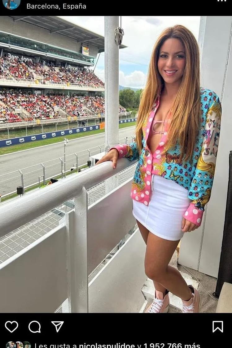 Shakira acompañó a Hamilton en el Gran Premio de España