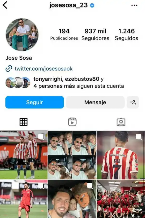 Perfil de Instagram de José Sosa