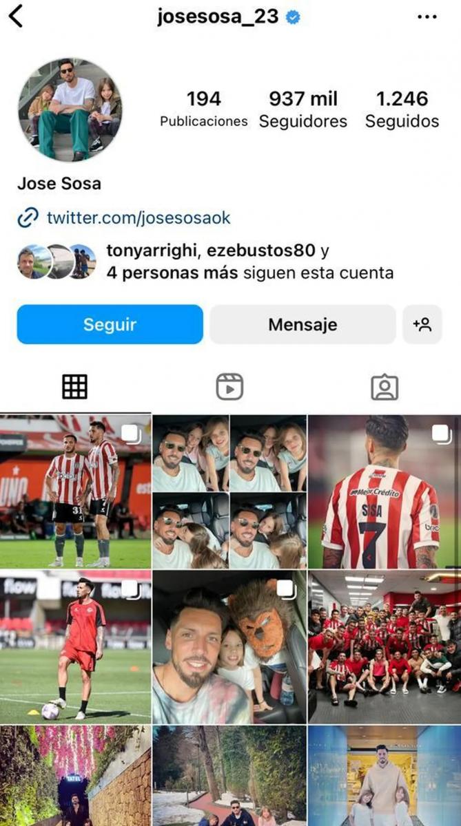 Perfil de Instagram de José Sosa