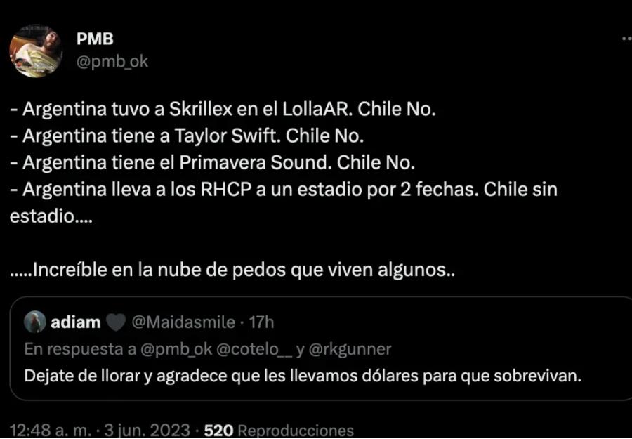 Por la llegada de Taylor Swift, crece la rivalidad entre argentinos y chilenos: “Les llevamos dólares para que sobrevivan”