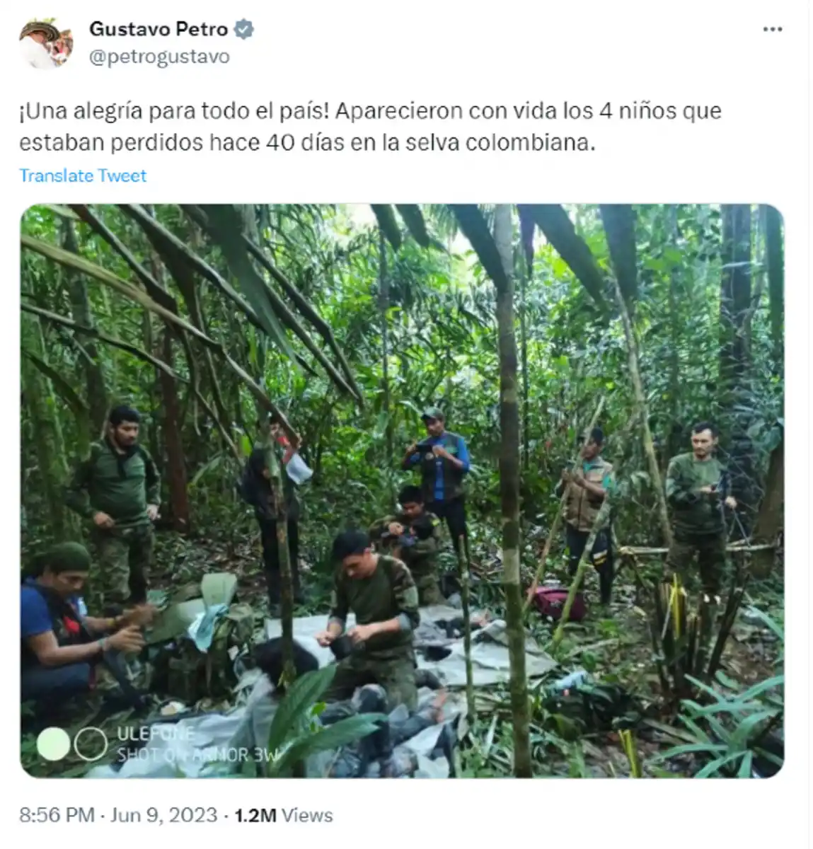  Foto tomada de Twitter / @petrogustavo.