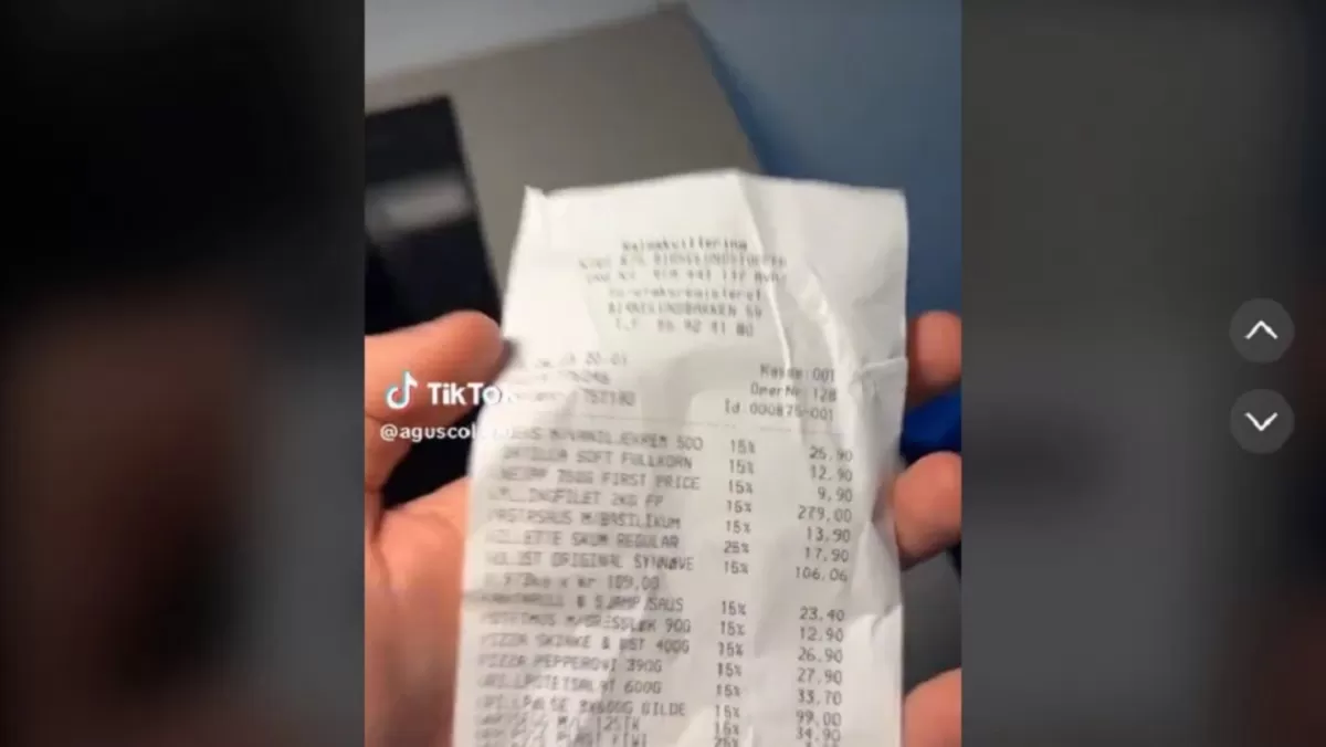 Un argentino mostró en TikTok cuánto se gasta en el supermercado en Noruega