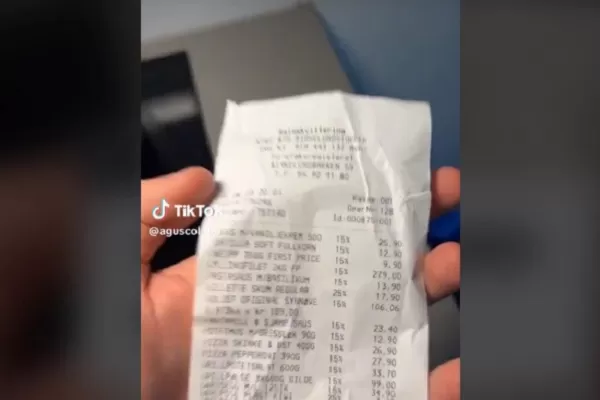 Un argentino mostró en TikTok cuánto se gasta en el supermercado en Noruega