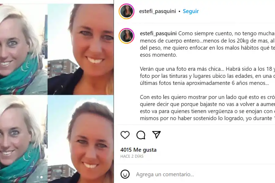 Foto tomada de Instagram / @estefi_pasquini.