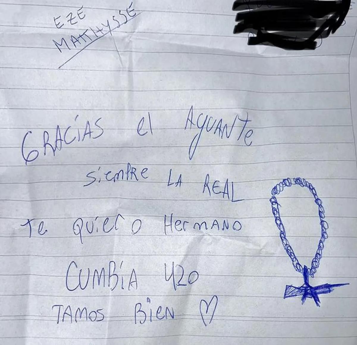 L-Gante emitió una nueva carta desde la cárcel para agradecer por el aguante