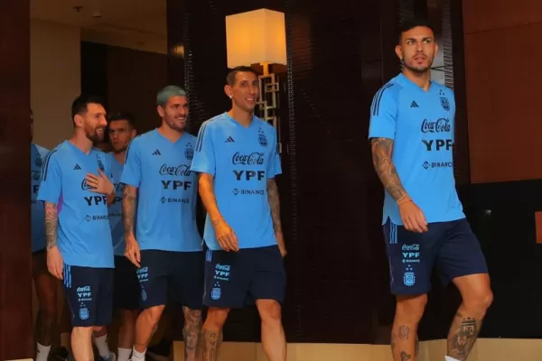 La Selección realizó su primera práctica en China con Lionel Messi a la cabeza