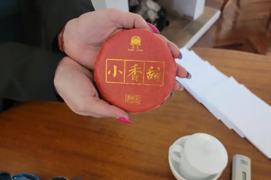 CON TODOS LOS SENTIDOS. Una de las participantes siente el aroma del té prensado y añejado. 