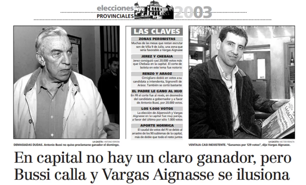 ARCHIVO. La página de LA GACETA del 1 de julio de 2003.