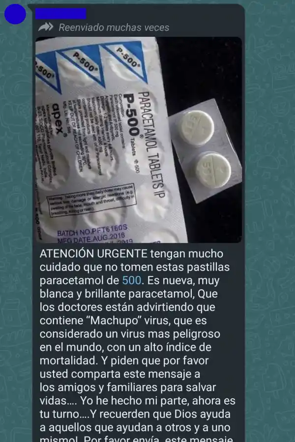 Volvió a circular una engañosa cadena de WhatsApp que siembra el pánico desde 2015 con un falso virus