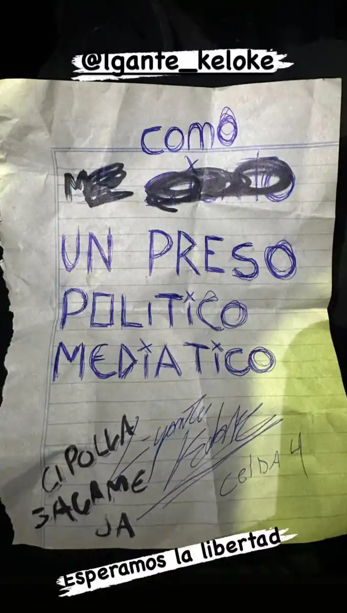 L-Gante escribió una nueva carta desde la cárcel