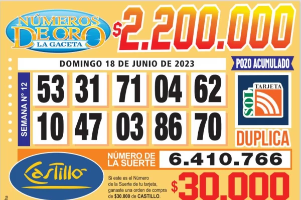 Los Números de Oro de LA GACETA del 18 de junio de 2023