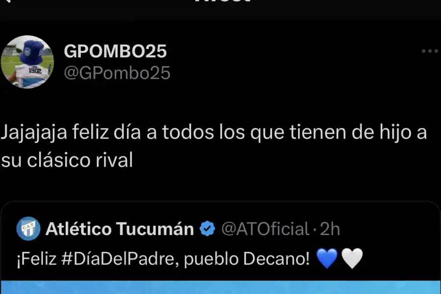 El pícaro saludo de Atlético Tucumán en las redes por el Día del Padre