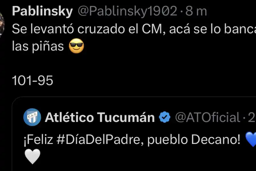 Los tuits que respondieron al posteo.