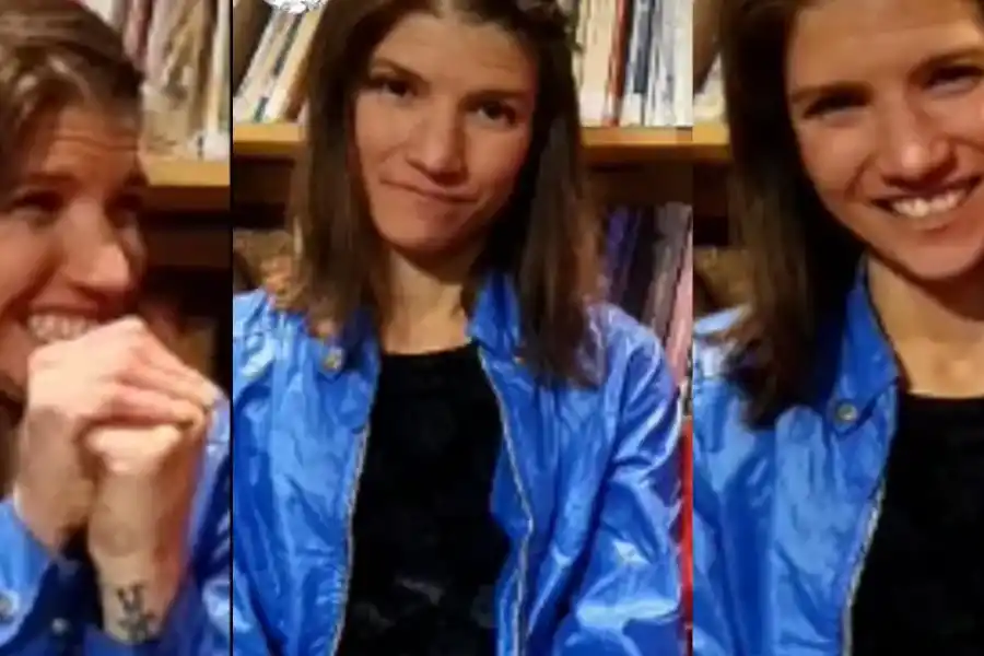 Camila Bordonaba durante una transmisión de Facebook