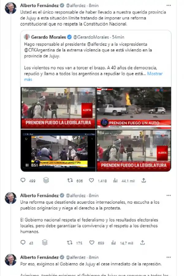 Tuit de Alberto Fernández