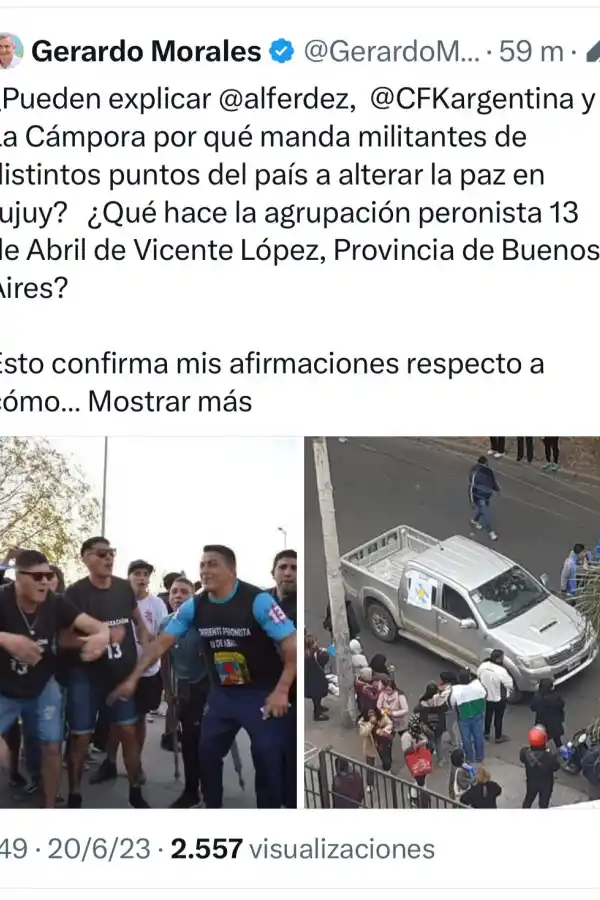 Wado De Pedro cruzó a Gerardo Morales por una foto falsa que publicó y le pidió que no mienta