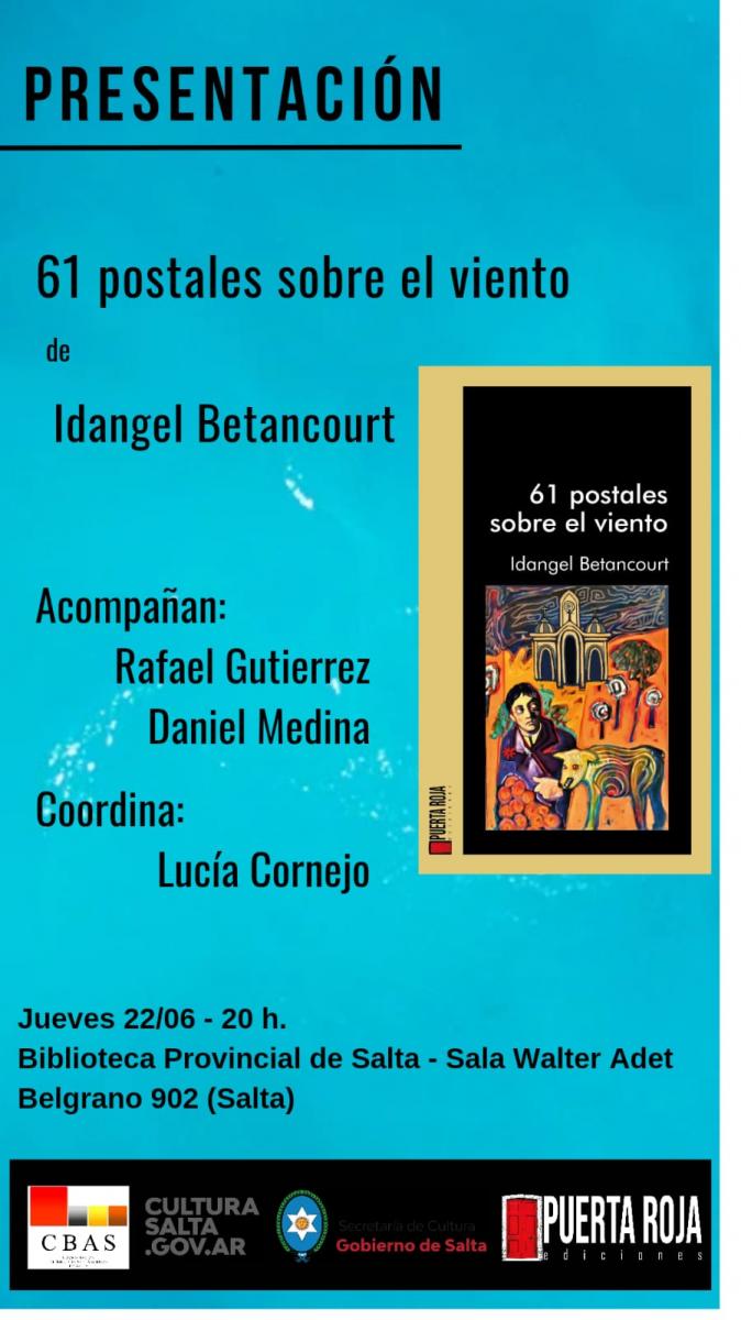 Se presenta el libro 61 postales sobre el viento, de Idangel Betancourt