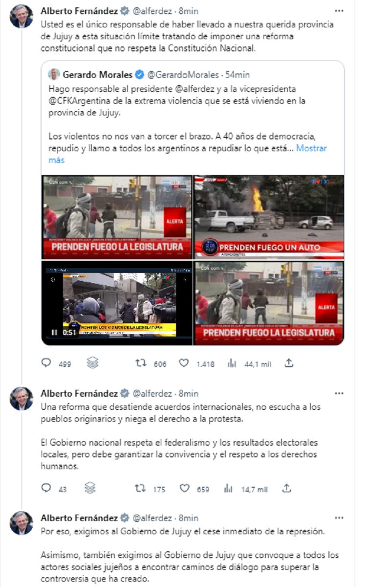 Tuit de Alberto Fernández