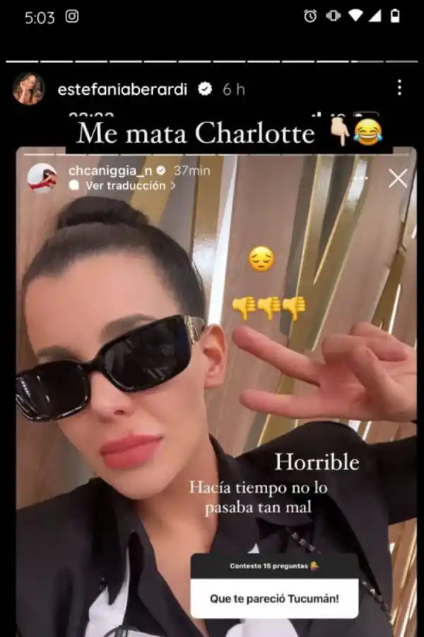 Charlotte Caniggia vino a Tucumán y despotricó contra la provincia: “Hacía tiempo no lo pasaba tan mal”