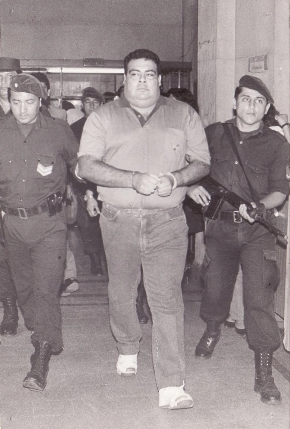 POR TRIBUNALES. Rubén “La Chancha” Ale después de haber sido detenido por el caso del homicidio del oficial Salinas.