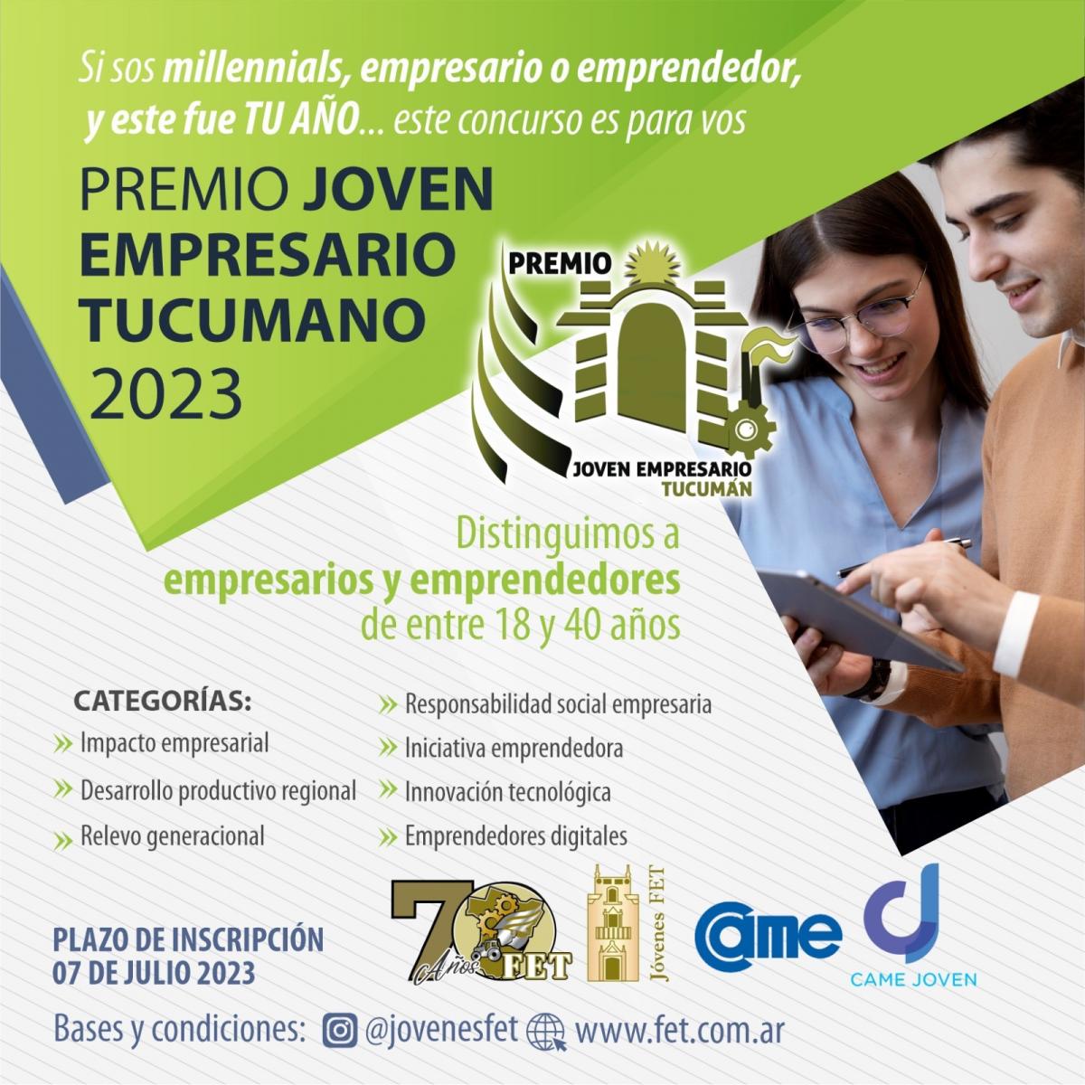 Abren las inscripciones para participar del premio Joven Empresario Tucumano