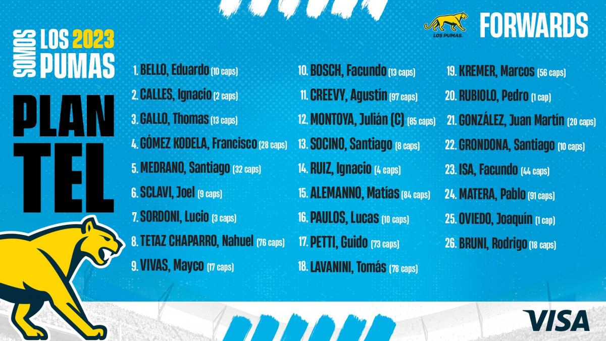 Seis tucumanos en la lista de los 48 Pumas para el Championship y el Mundial