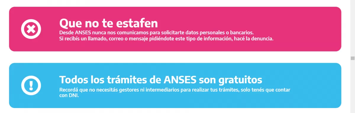 Anses advierte en su página web a sus usuarios por posibles estafas