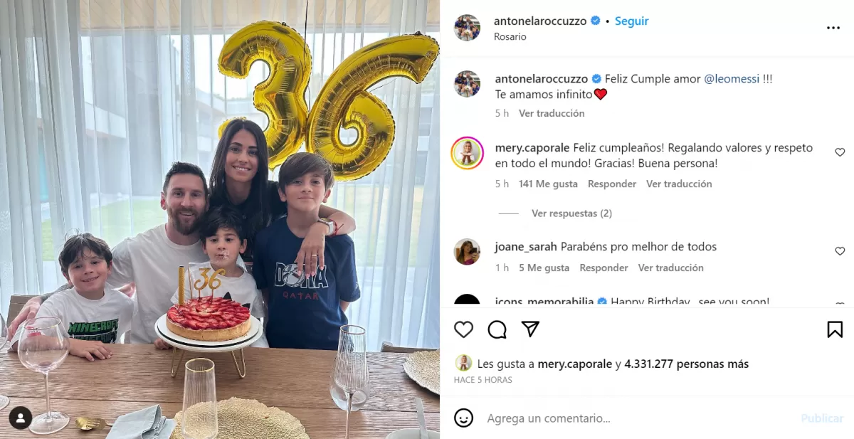 Antonela Roccuzzo le dedicó un tierno mensaje a Lionel Messi por su cumpleaños