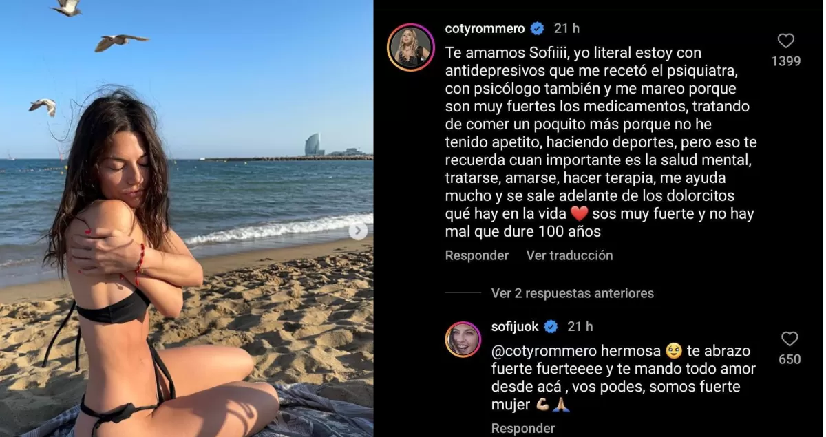 El drama de Coti Romero tras separarse del Cone: Estoy con antidepresivos