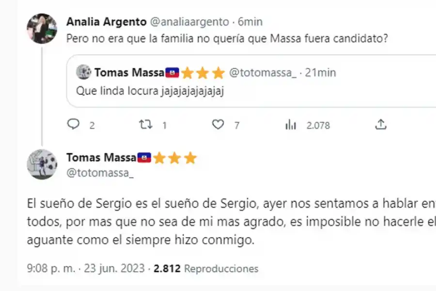 Malena Galmarini sorprendió con una foto de Massa tras confirmar su candidatura